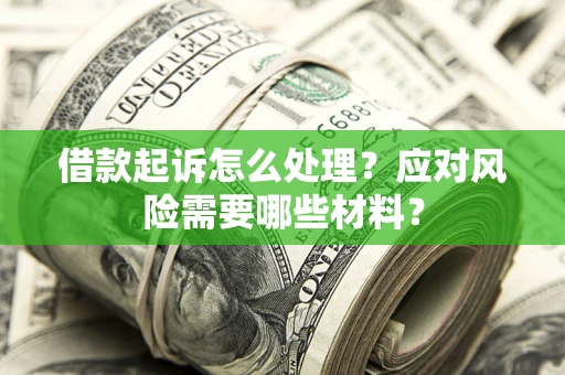 济南借款起诉怎么处理？应对风险需要哪些材料？